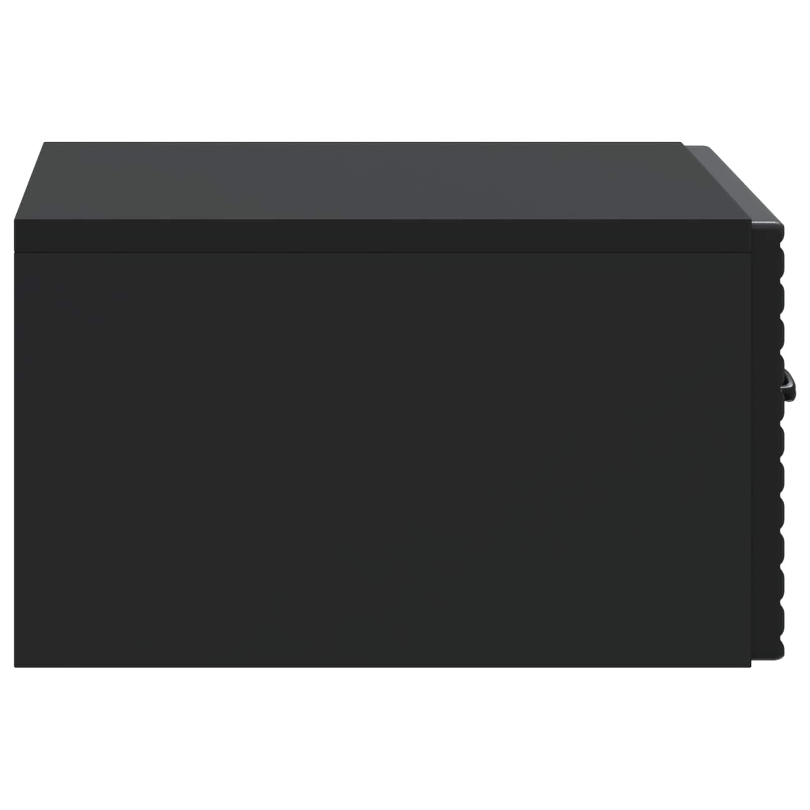 Comodino sospeso con cassetto nero 49 x 34,5 x 20 cm, comodino con divisori, armadio pensile in legno per camera da letto, mobili moderni scorrevole silenzioso
