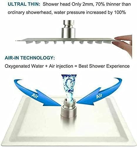 Douche de tête nickel brossé grand format pour spa moderne à la maison