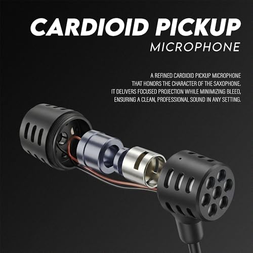 Image of DIGIMORE Wireless Saxophone Microphone System | Transceiver | Built-in Condenser Mic | Low Latency | Long Battery Life | Ideal for Live Performance & Recording (D-344)
