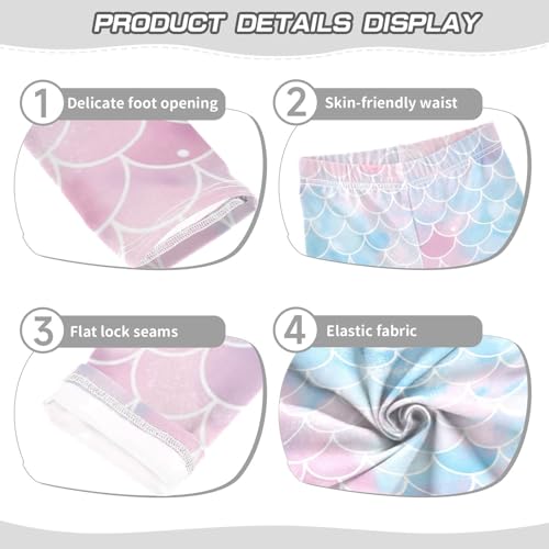 Girls' Leggings Ankle Length Printed Leggings Fantasy Mermaid Scale Soft Comfortable Pants for Kids 4-10 Years4