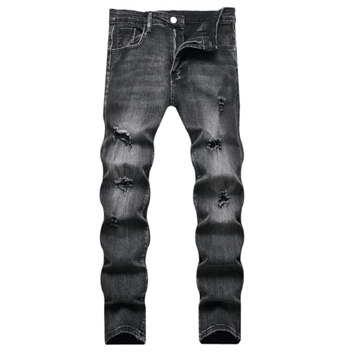 Men's Slim Fit Stretch Jeans Ripped Skinny Distressed Fashion Comfort Flex Waist Pants