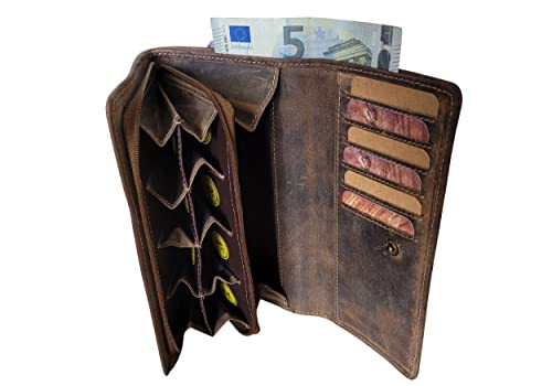 Idea de regalo monedero de piel elegante con 8 compartimentos 4