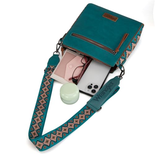 Image of Wrangler Aztec Crossbody Purse Medium Shoulder Bags for Women Western Handbag with Guitar Strap
