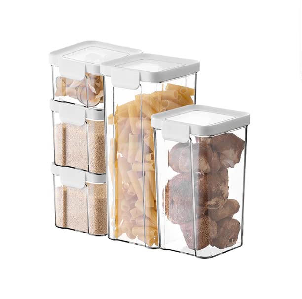 Barattolo, barattoli di vetro, contenitori for alimenti, contenitori ermetici for alimenti con coperchi, contenitori in plastica for cucina e dispensa for cereali, alimenti secchi, farina e zucchero (