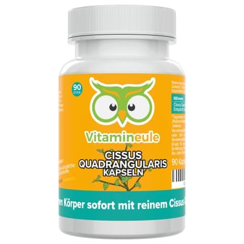 Cissus Quadrangularis Kapseln - hochdosiert - 400 mg Blattextrakt (12:1) - entspricht 4800 mg Blattpulver - Qualität aus Deutschland - vegan - Extrakt ohne Zusätze - laborgeprüft - Vitamineule® Cover