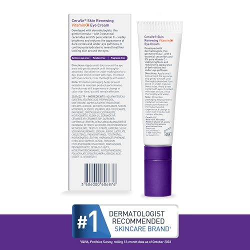 CeraVe Vitamin C Eye Cream, Hyaluronic Acid Under Eye Brightener, 0.5oz - image 4