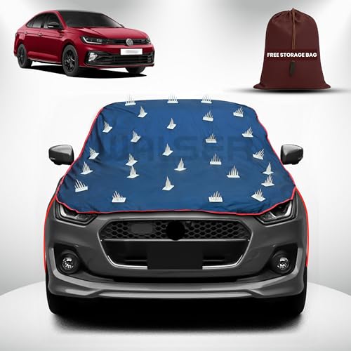 Image of WALSER Spike Car Cover for Volkswagen Virtus | Anti-Climb Nail Guard for Dogs & Monkeys | Protects Bonnet, Roof & Dicky | UV, Dust & Snow Protection | Spike Cover with 4 Adjustable Hook