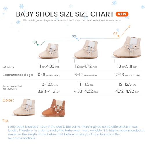 Image of Meckior Baby Girls Cowboy Tassel Boots Side Zipper Moccasins Soft Bottom Non-Slip Toddler Shoe
