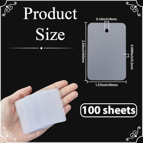 SOFPLATE 100 Stück 4 x 6cm Transparente PVC Etiketten Blanko Wasserfest Rechteckig Zum Aufhängen Mit Öse Zur Namenskennzeichnung Für Namensschilder Ausweise Handtaschen Gepäck Und Outdoor Etiketten