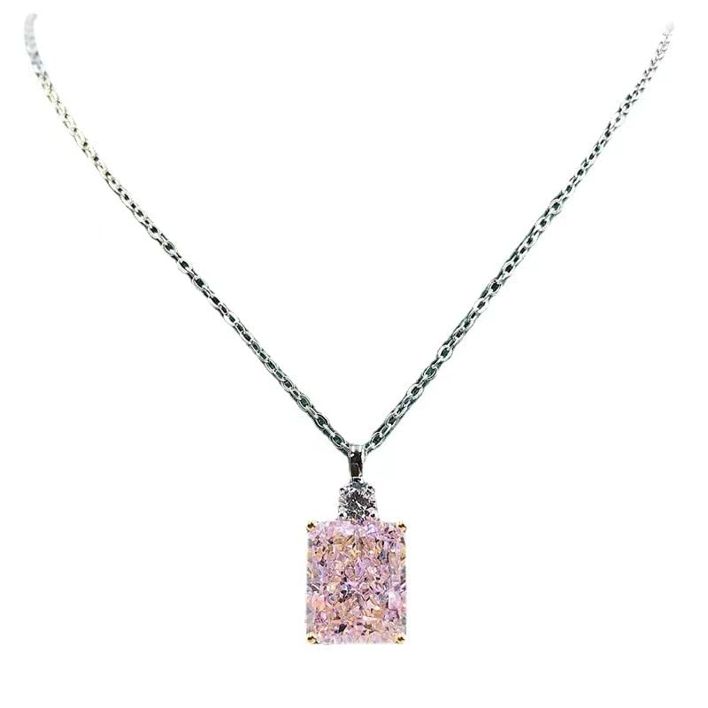 Bijoux de mariage pour femmes collier diamant rose argent 925