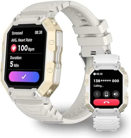 PEJE Smartwatch militar masculino com tela de 1,83 polegada, supo...