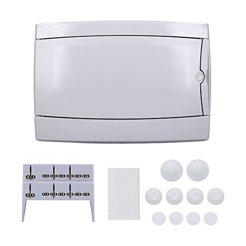 Aufputz Feuchtraum Verteiler 1-reihig IP65 12 Module Verteilerkasten Kleinverteiler Sicherungskasten, Tür hellgrau