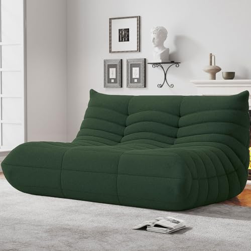 WHGBJA Bean Bag Chairs for Adults, Memory Foam Couch Loveseat Sofa Chair, Soft Teddy Material Cozy Comfy Reading Nook Chairs, Floor Chair for Living Room Bedroom Office