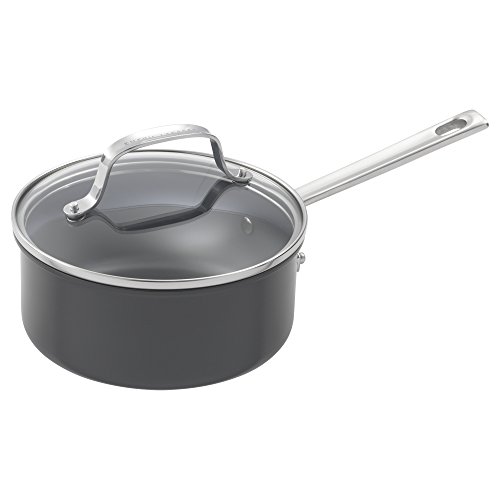 Emeril Lagasse Dishwasher safe Nonstick Hard Anodized Saucepan, 2-Quart ,Gray