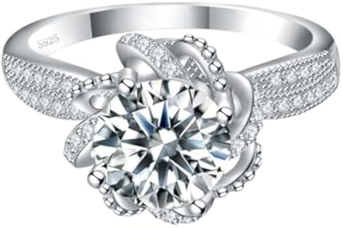 Bague d'anniversaire en moissanite ronde le cadeau de promesse idéal