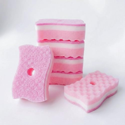 Image of Kitchen Sponges Pack of 6, Non-Scratch Dual-Sided Dishwashing Sponge, Heavy Duty Scrub Cleaning Sponges for Dishes, Pots, Pans & Household Cleaning, Durable & Reusable