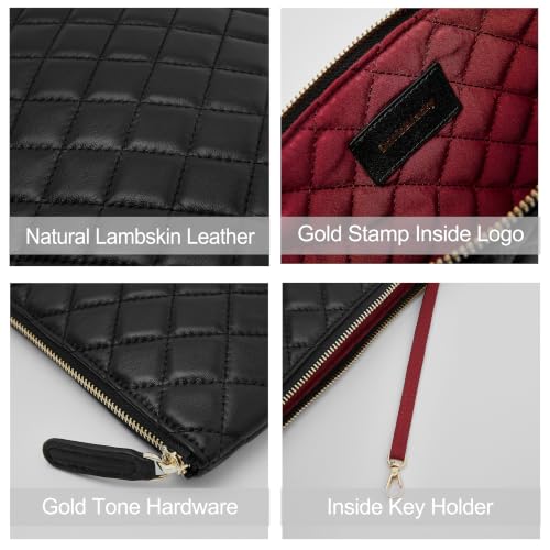 Image of DORIS&JACKY Large Quilted Clutch Purse for Women, Designer Oversize Hand- Carry Evening Bag and Unisex Slim Envelop Pouch Bag | Large