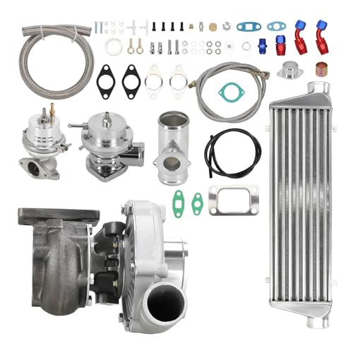 Image of T3 T4 T04E Universal Turbo Turbocharger+Wastegate+ Intercooler+BOV+ Oil Line Kit