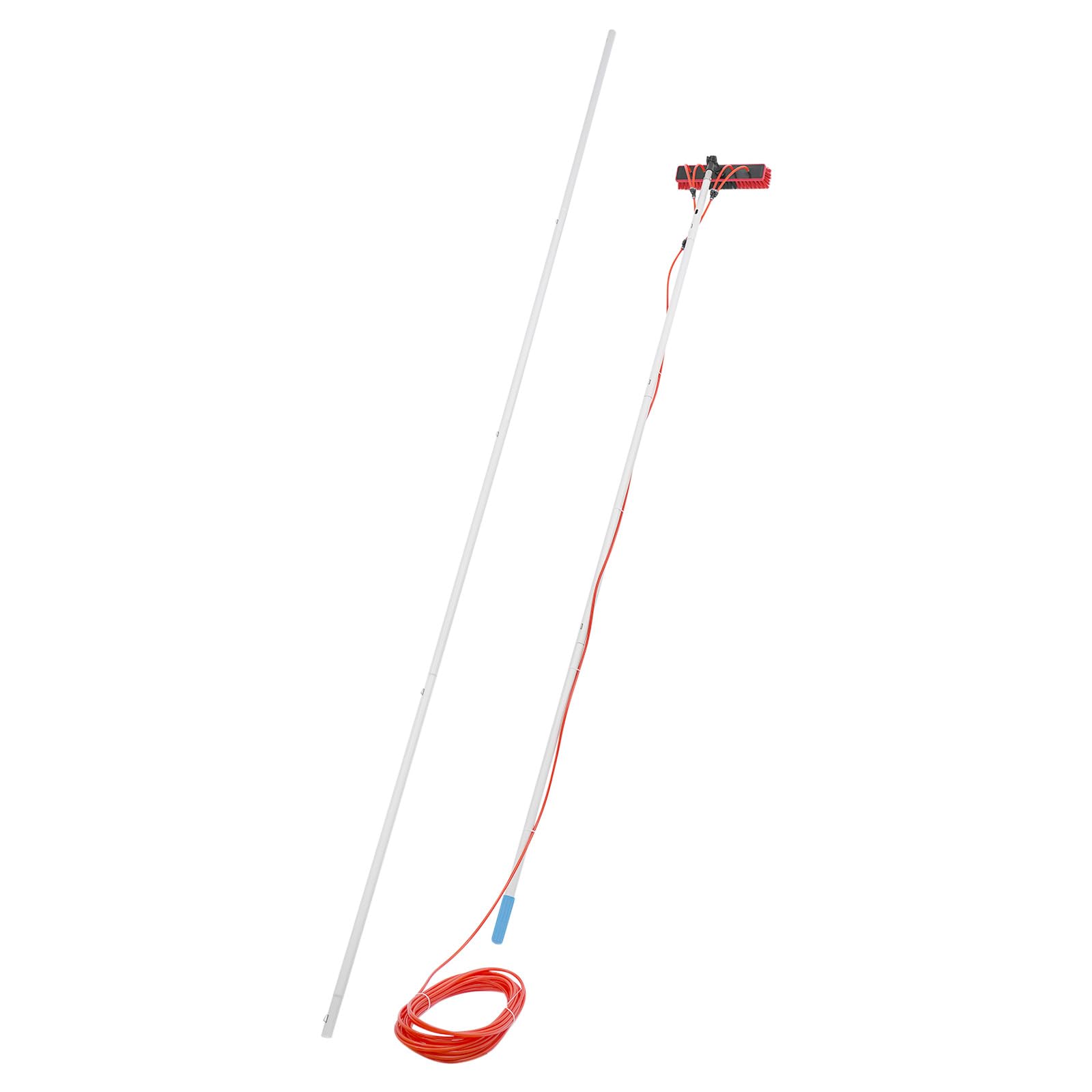 Cepillo de lavado de 10 m con cabezal giratorio de 180 grados, cepillo de limpieza y barra de limpieza para panel solar, juego de barras de limpieza para ventanas exteriores