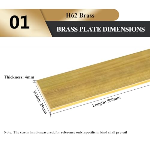 WSYCWG H59 Brass Square Bar 4×25×500Mm-4×40×500Mm Square Metal Solid Brass Plate Suitable for Architectural Decoration Industry,4×25×500mm