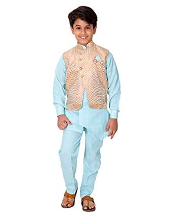 Ethnic Wear Kurta Pyjama with Waist Coat Jacket for Kids and Boys_FE606