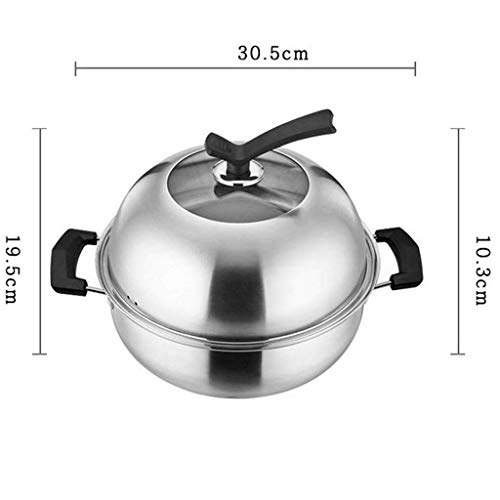 Pot en acier inoxydable, verre multifonctions Hot Pot épaissie Double Bottom vapeur Hot Pot Wok – Image 3