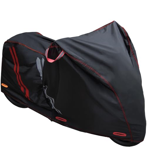 【Amazon 限定ブランド】 バイクカバー 450D 厚手 丈夫 破れない 完全防水 耐水圧20000mm 防風 撥水 紫外線防止 盗難防止 耐熱 スクーター/原付/125cc/250cc用/400cc用 カバー バイク XL:全長220*前高110*リ