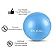 PROMIC Exercise Ball (75 cm) with Foot Pump, Professional Grade Anti Burst & Slip Resistant Stability Balance Yoga Ball for Yoga, Workout, Cardio Drumming, Classroom, Work Ball Chair (Blue)