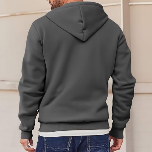 GOFULY Quarter Zip Hoodie Men Big And Tall Fleece Sweatshirts Lightweight Fall Plus Size Pullover Hoodie With Pocket Outfits3