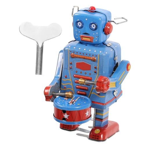 MOLUCKFU Robot De De Lata con Movimiento De Tambor Vintage De Cuerda para Coleccionistas Creativo para y Antiguo En Color