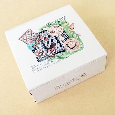 20pcs Big Blue Flower Birds Decoration Bakery Package Dessert Candy Cookie Cake Packing Box Gift Boxes Supply Favors (16.5X16.5X6.5cm)