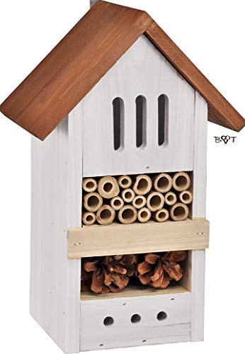 Preisvergleich Produktbild Insektenhotel BD hell grau weiss silbergrau Überwinterung Schmetterlingshaus Nest als Ergänzung zum Meisen Nistkasten Meisenkasten oder zum Vogelhaus Vogelfutterhaus Futterstation für Vögel, als umweltfreundliches Mittel gegen Blattläuse, ideal für die Beobachtung von Insekten Schmetterlingen Marienkäfer für die ökologische Blattlausbekämpfung, ein toller Insektenkasten - Insektenhaus - Schmetterlingskasten - Marienkäferkasten - Schmetterlingshaus - Gartendeko - Gartendekoration