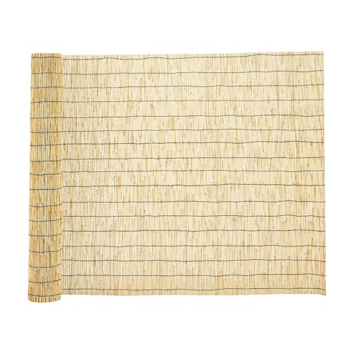 Valla De Caña Natural for Ocultación Jardín, Valla Decorativa for Terraza y Balcón, Pantalla de Privacidad Exterior, Rollo de Cercado Resistente(H120cmxL215cm)