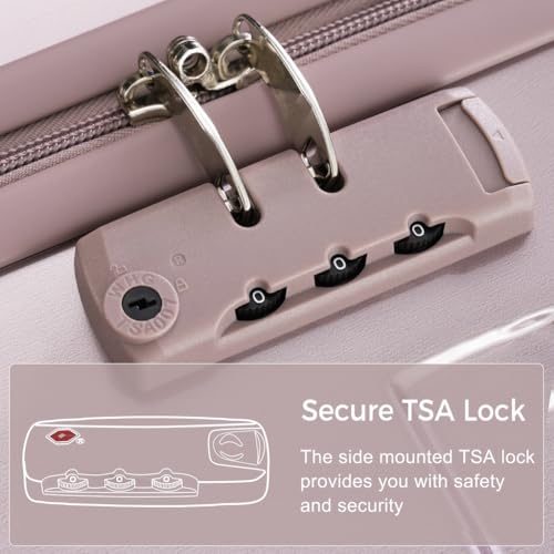 Durable Lightweight Luggage Set for Travel, Adventures, Includes 20'', 24'', and 28'' Suitcases, Golden2