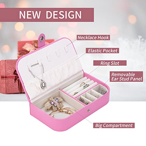 Smileshe Jewelry Box For Women Girls, Pu Leather Small Portable Travel Organizer Case, Display Storage Boxes For Rings Earrings Necklaces Bracelets #TOP2