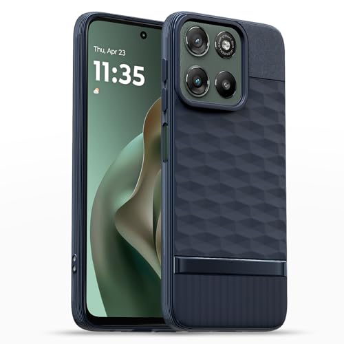 Image of Pikkme Back Cover for Motorola Moto G67 Power 5G / G57 Power 5G Camera Protection 3D Hexa Cube Design Silicone Protective Bumper Case (Blue)