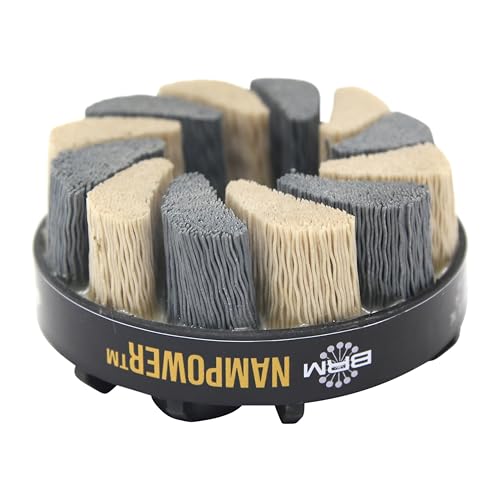 Image of Brush Research ADT8018320 Nampower Turbine Style Abrasive Disc Brush, Combination Silicon Carbide /Ceramic Filament, 80mm Diameter, 18mm Bristle Length, 320 Grit (Pack of 1)