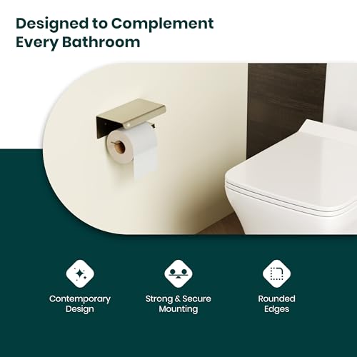 Image of USF Toilet Paper Holder for Bathroom | 304 Stainless Steel Tissue Paper Roll Holder | Bath Utilities | Square Wall Mounted Paper Holder for Restroom | Antique Finish | 3 Years Warranty