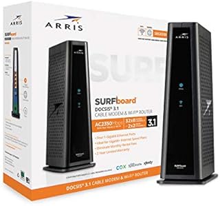 ARRIS SURFboard SBG8300 DOCSIS 3.1 Gigabit Cable Modem & AC2350 Wi-Fi Router | Comcast Xfinity, Cox, Spectrum & more | Four 1 Gbps Ports | 1 Gbps Max Internet Speeds | 4 OFDM Channels 2 Year Warranty