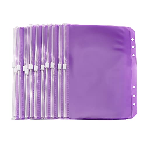 Pochette classeur A5 violette zippée pour organiser votre carnet de voyage et budget à 6 trous