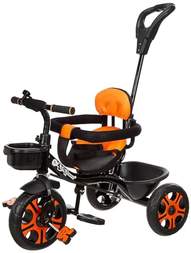 Image of Tricycle for Kids with Comfy Seat - The Parent's Choice for 1-5 Years Old, 30kg Max, Luxurious & Durable Trike. Advanced Parental Control Handle and Safety Belt, Black