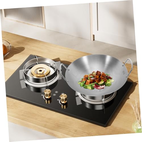 Wok de acero inoxidable con doble mango y fondo redondo miniatura 7