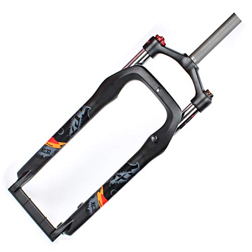 Fat Fahrradgabel Federgabel,135 Mm Fahrradgabel Radfahren Luftstoßdämpfer Federgabel Schnee MTB Moutain 20 Zoll Federgabeln Aluminiumlegierung Für 4 0" Reifen