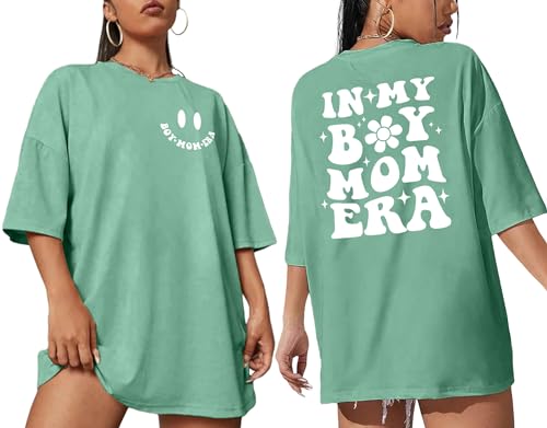 Image of Women's Mama Shirt: Oversized Mama Shirts Trendy Mom T Shirt Loose Casual Summer Shirts Letter Print Short Sleeve Tops