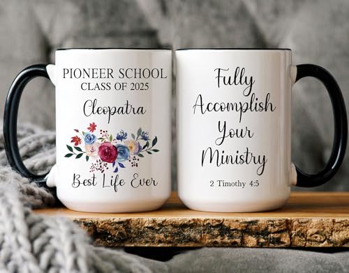 Fully Accomplish Your Ministry Mug, JW Pioneer School 2025 Gifts, Personalized Pioneer School Mug, 2025 Year Text, Best Life Ever, JW Gifts