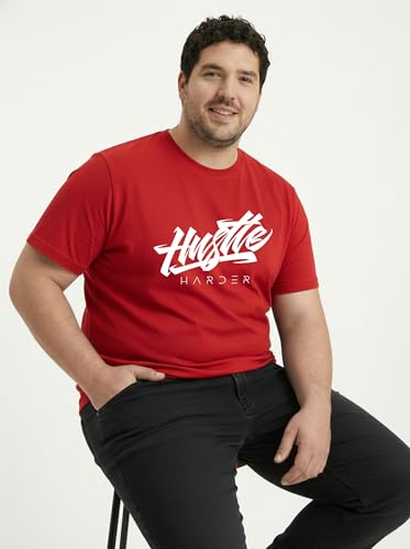 Image of Toodlegram Men Plus Size Printed T-Shirt | Round Neck Half Sleeves | Regular Fit Big & Tall | Pure Cotton Casual Summer Wear T-Shirt for Men