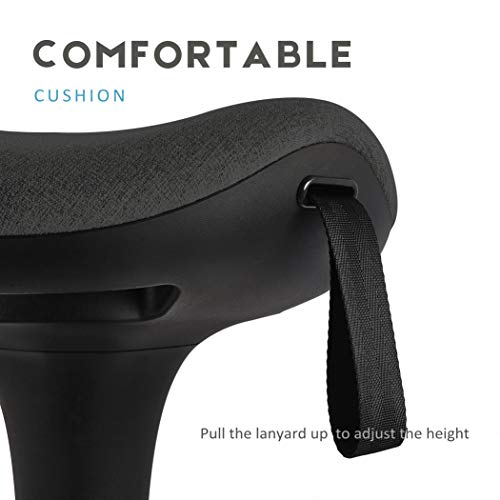 Image of IWMH Standing Desk Stool, Standing Office Stool, Ergonomic Wobble Stools,Adjusting Height and swivels 360 Working seat for Bedroom, Kitchen, Living Room (Black)