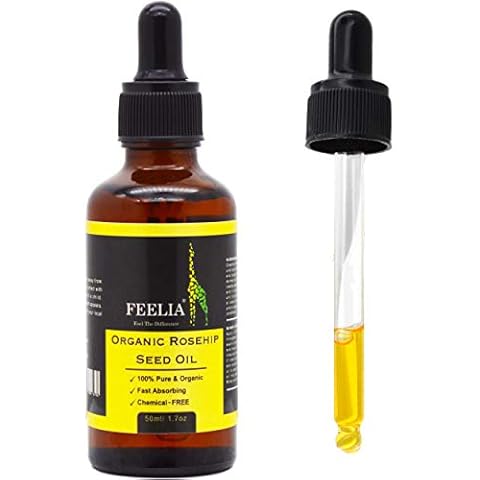 Feelia - Organic Rosehip Seed Oil - Cold Pressed, Fast Absorbing, Chemical - FREE, 100% Pure & Organic (Rosehip Oil - 50ml) Cover