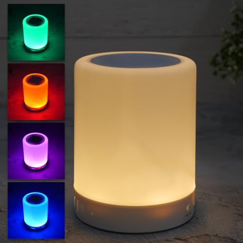Image of Gift Me Bazar Led Touch Speaker with Portable Night Light | Smart Colour Changing Touch Control | Wireless Bluetooth Speaker | Bedside Table Lamp with Multicolored