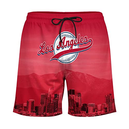 Los Angeles City Night View Men's Shorts Baseball Fans Gifts Quick Dry Swim Trunks Compression Liner Beach Shorts #TOP4